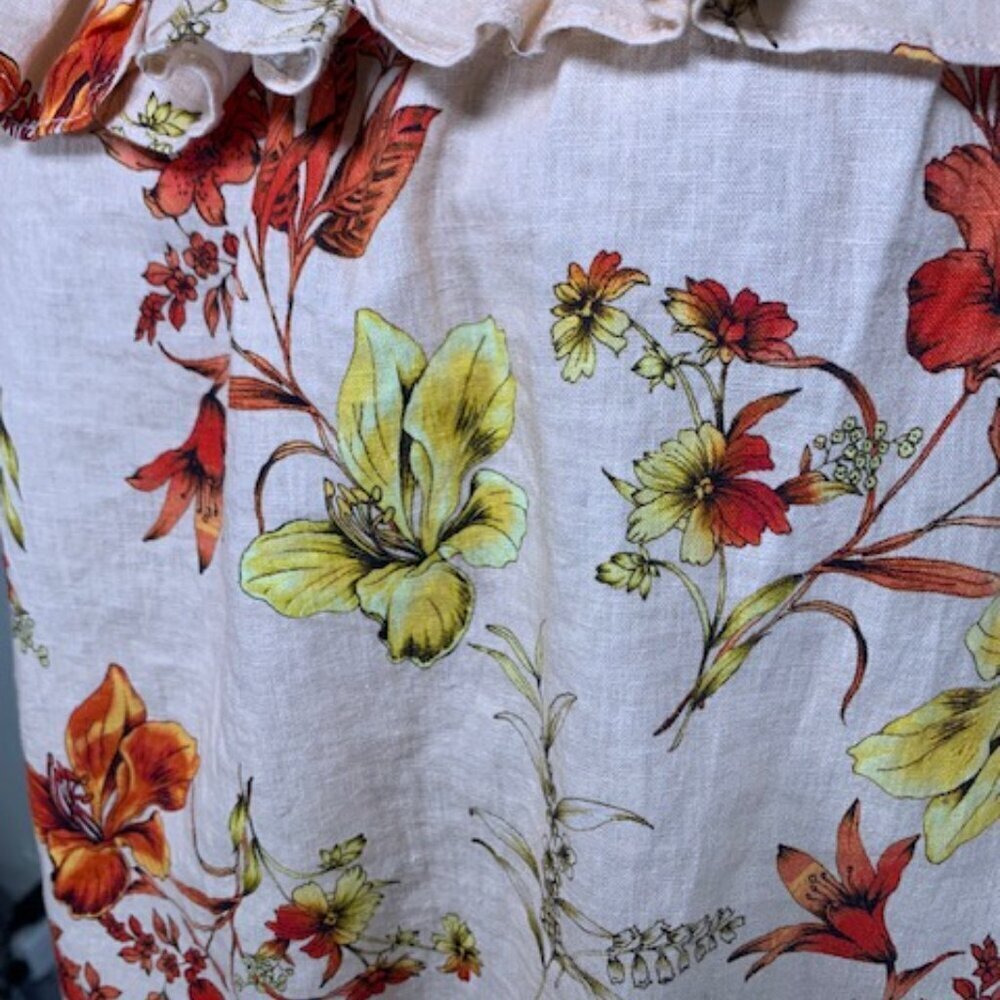 Evereve Floral Ruffle Tank Top - Cream, Red, Yellow - Picture 4 of 5